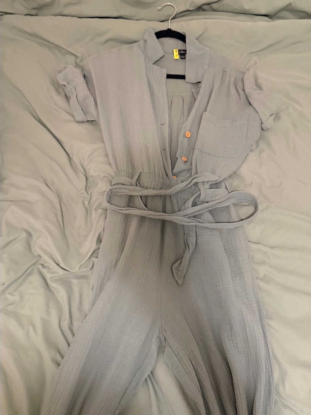 Light Green Women’s Wrap Jumpsuit with Tie Waist